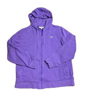 Lacoste Sport Full Zip Purple Hoodie Jacket Size XL Men’s Preppy Activewear